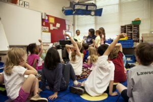classroom of elementary students
